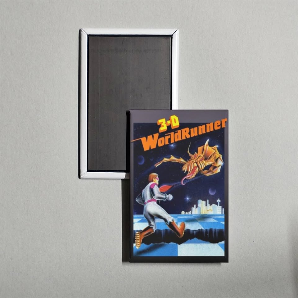 3-d Worldrunner Mini Nintendo Video Game Fridge Locker Magnet